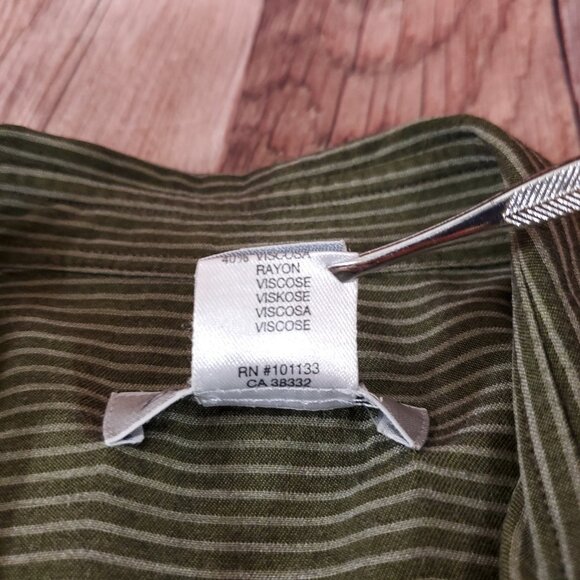 Zegna Sport Mens Medium Double Pockets Striped LS Button Up Shirt Made in Italy - Picture 11 of 14